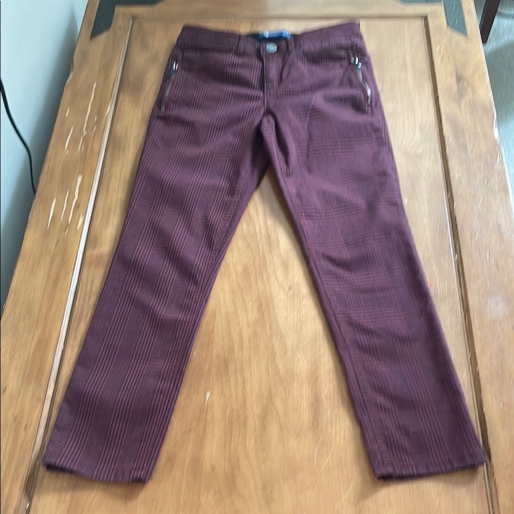 Democracy AbSolution Deep Red and Black Printed Trousers Size 4